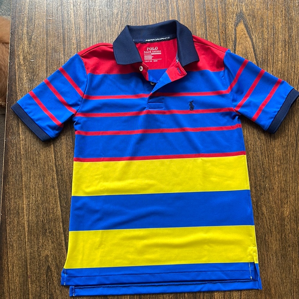 Polo Ralph Lauren. Boys size 8. Royal blue ,yellow red and French navy. New.